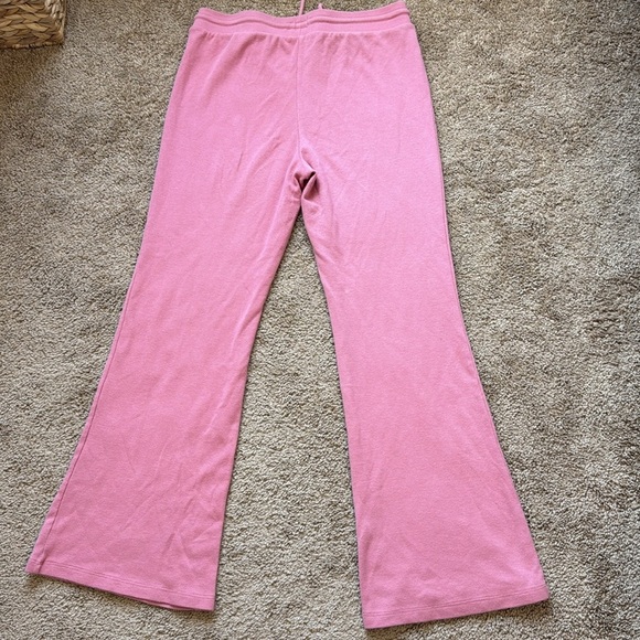 Aritzia Sunday Best Baby Waffle Knit Kick Flare Pink Y2K Lounge Sweat Pants - Picture 8 of 11